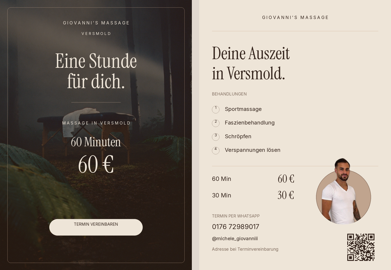 A · Warm-Dunkel: Vorderseite und Rückseite